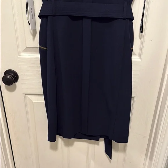 Calvin Klein Motto Style Navy Sheath Dress. Size 14 Never Worn. - Picture 6 of 13